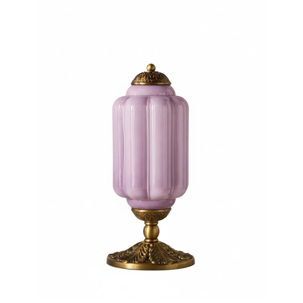 Eloise Curved Glass Retro Table Lamp - Vintage Bedside Lighting G71