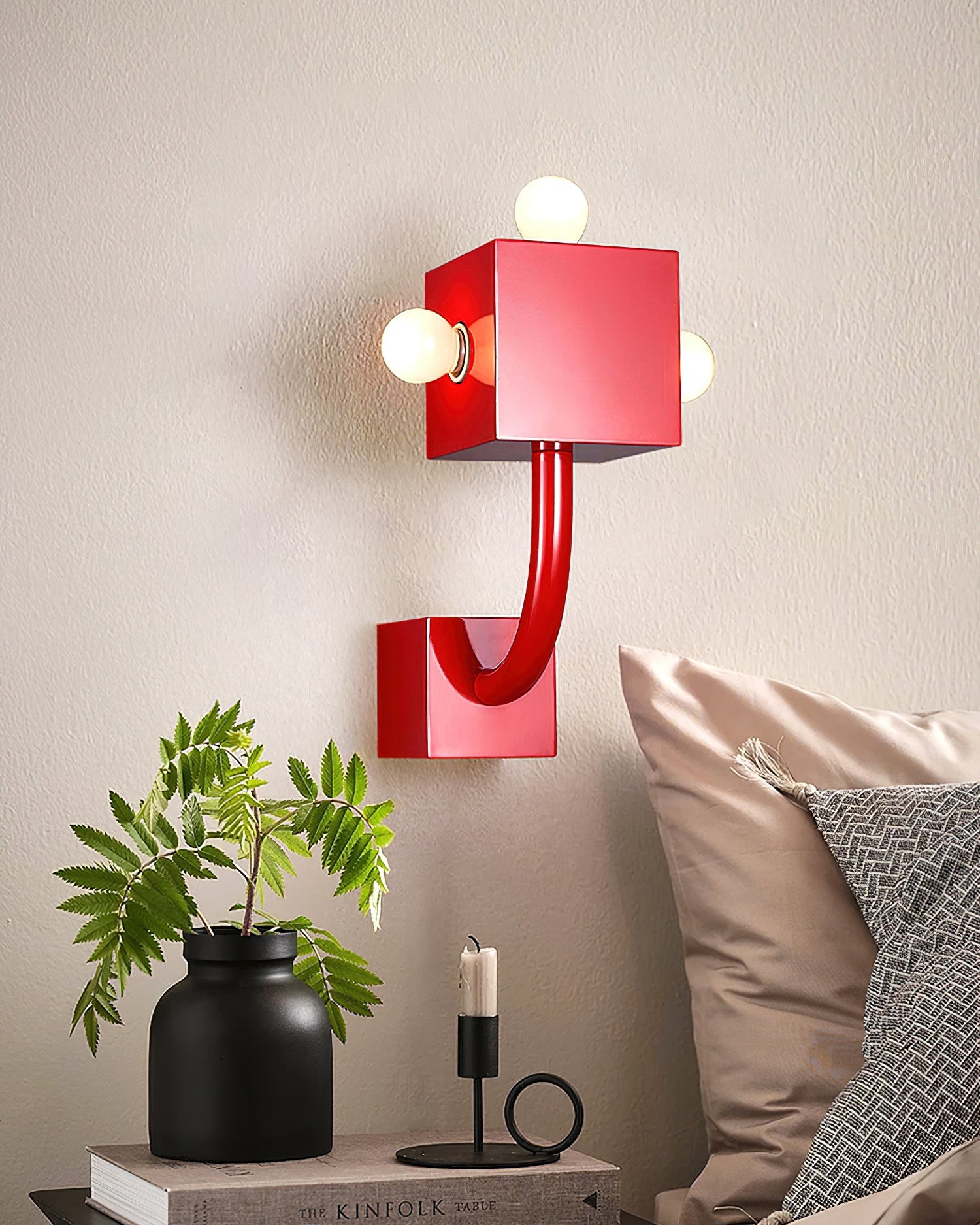 Red Cube Metal Wall Lamp M239