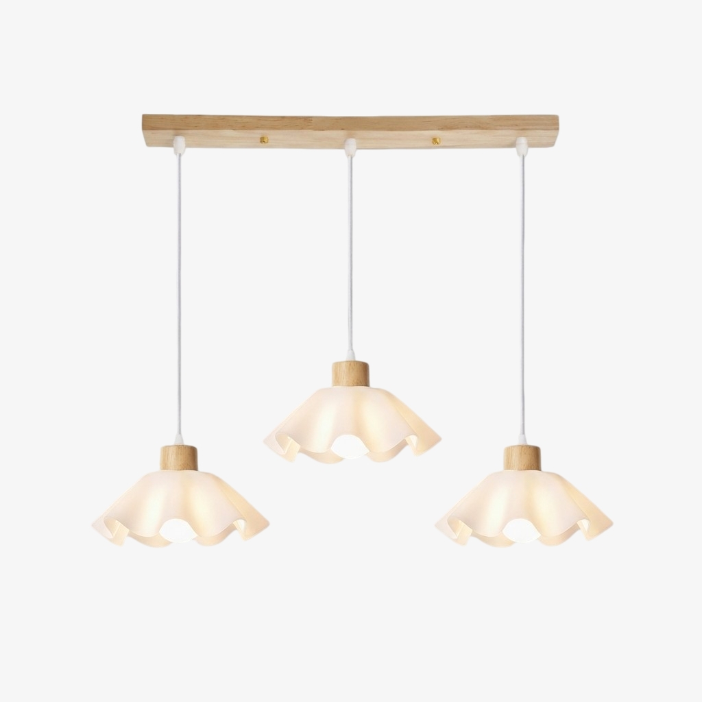 Petal Pendant Light - Modern Acrylic and Wood Dining Room S400