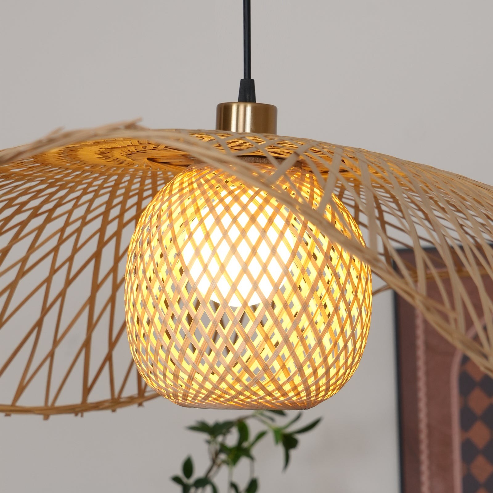 Bamboo Lotus Leaf Pendant Lamp P004