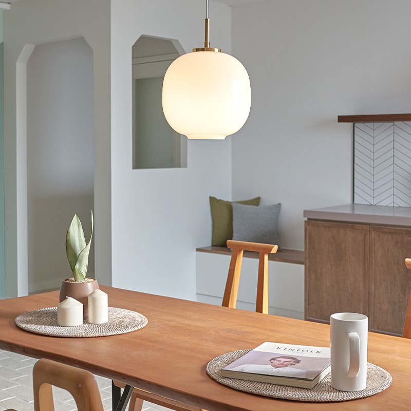 Classic Opal Glass Orb Pendant Lamp