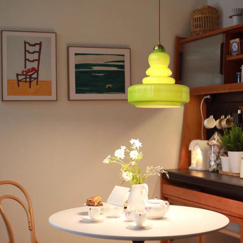 Bauhaus Vintage Cream Glass Pendant Lamp S174