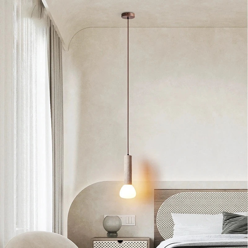 Elegant Travertine Cream Style Pendant Light T2144