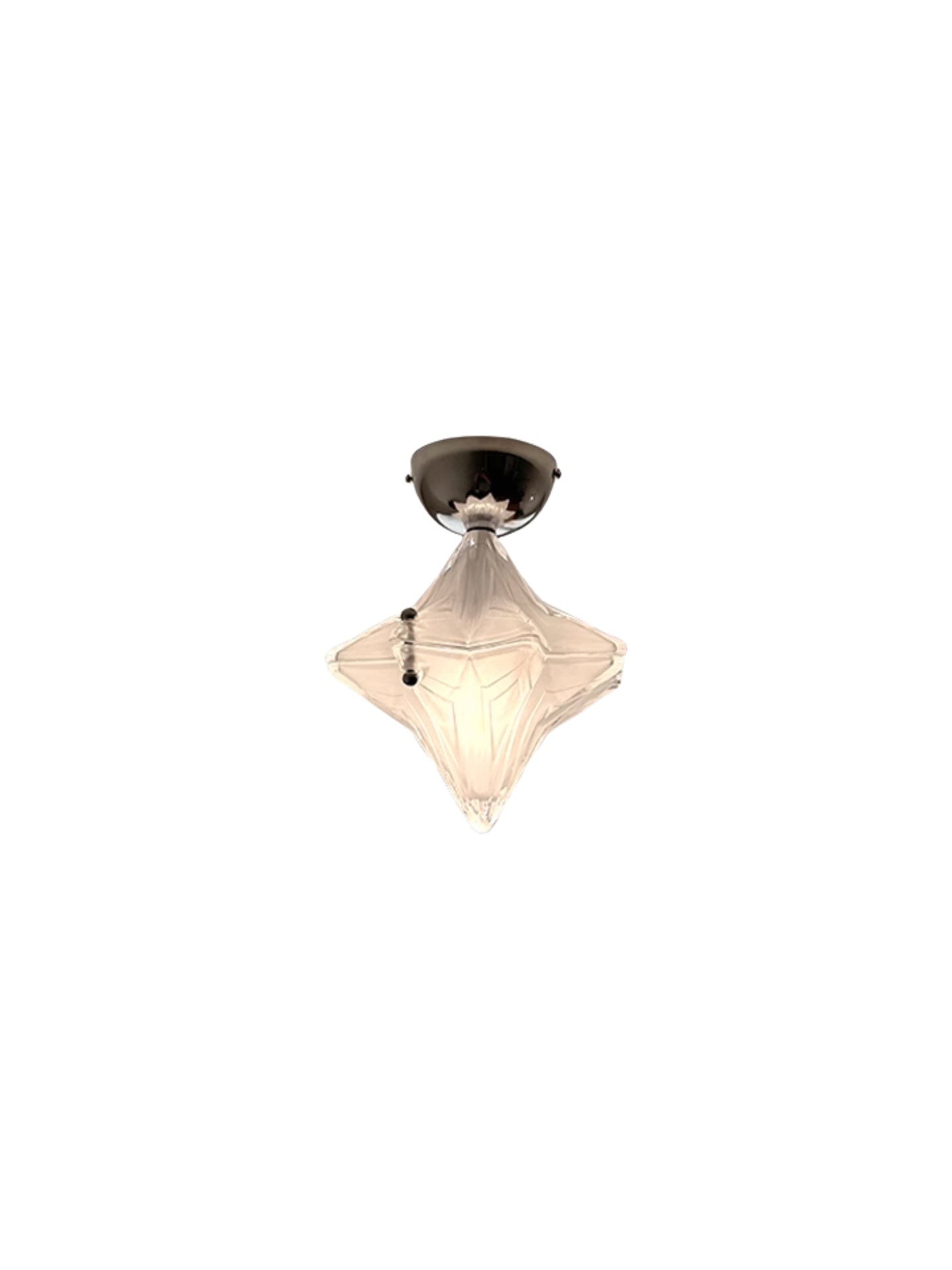 Art Deco Star Ceiling Lamp - Frosted Glass Fixture for Hallway & Entryway - Astris Ceres T435