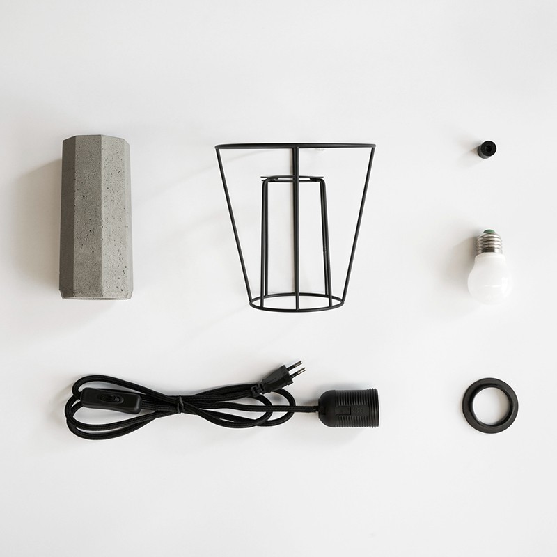 Trapezium Cement Table Lamp