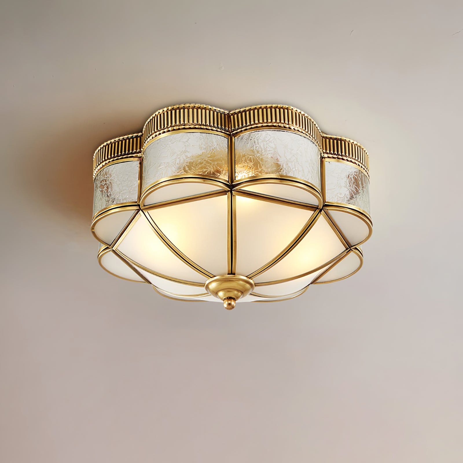 Brass Domed Flush Ceiling Lamp M470