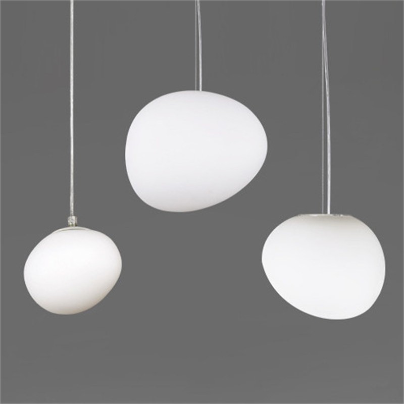 Pebble Orb Deco Milk Glass Pendant Light S161