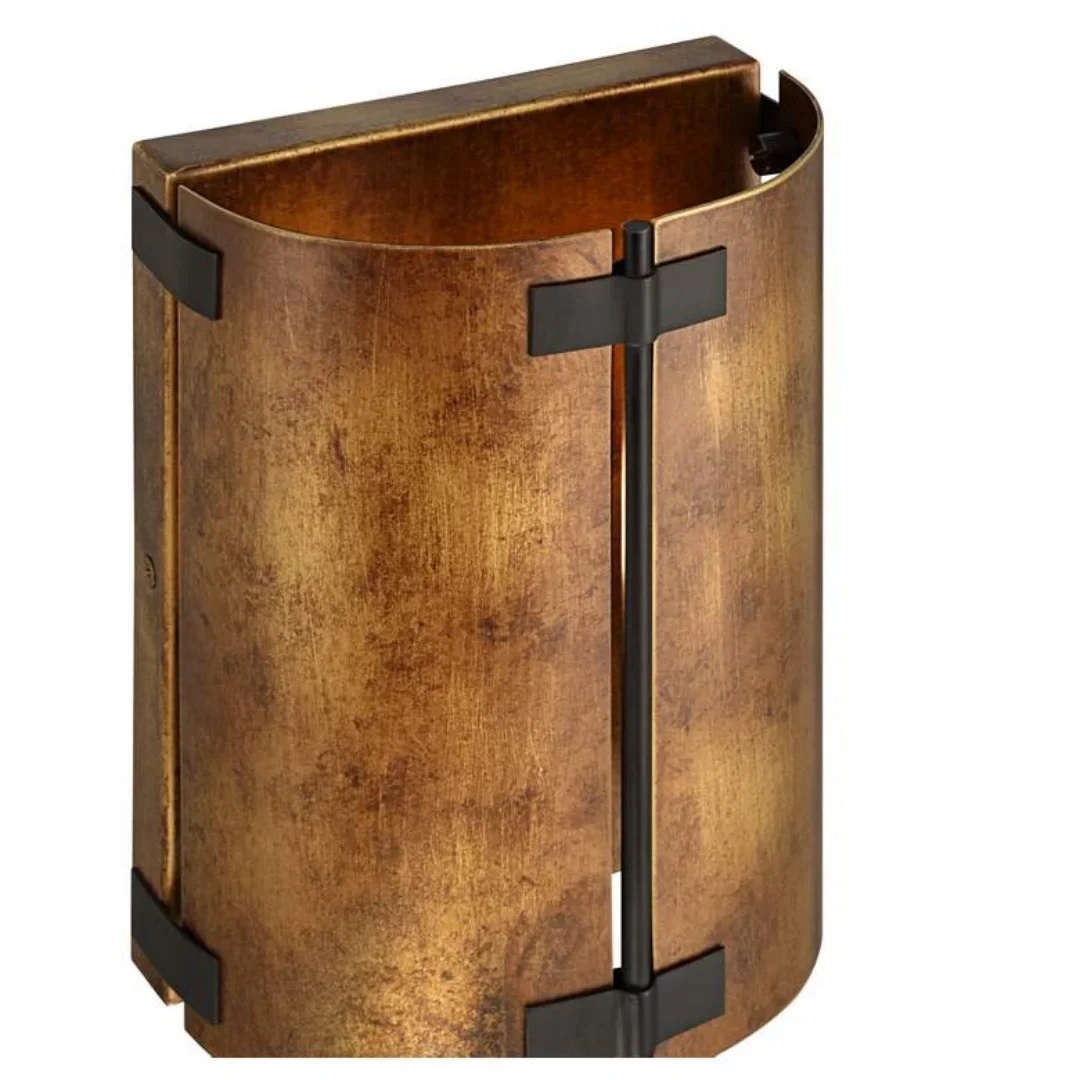 Rustivon Curved Metal Shade Wall Sconce - Vintage Accent Light T1089