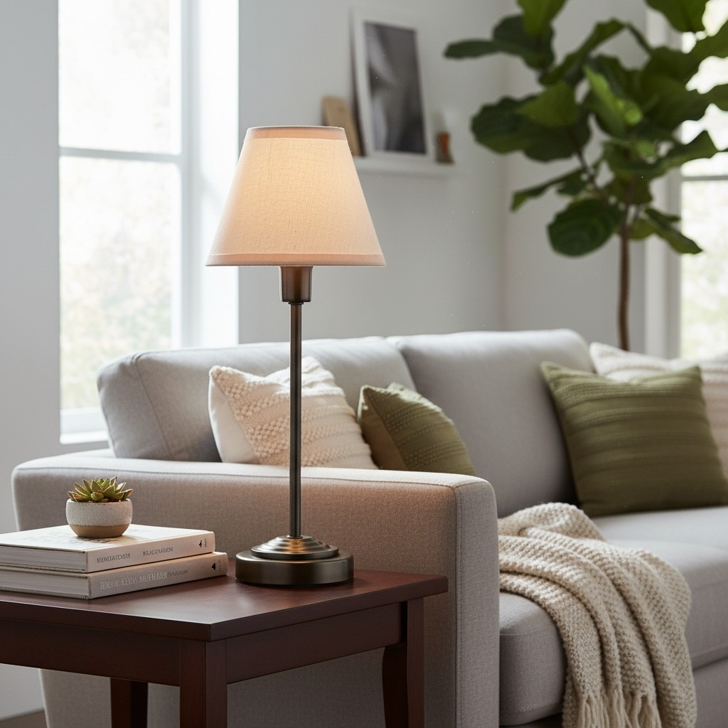 Bronzuno Textured Fabric Desk Lamp - Modern Metal Base Lighting for Offices or Lounges T927