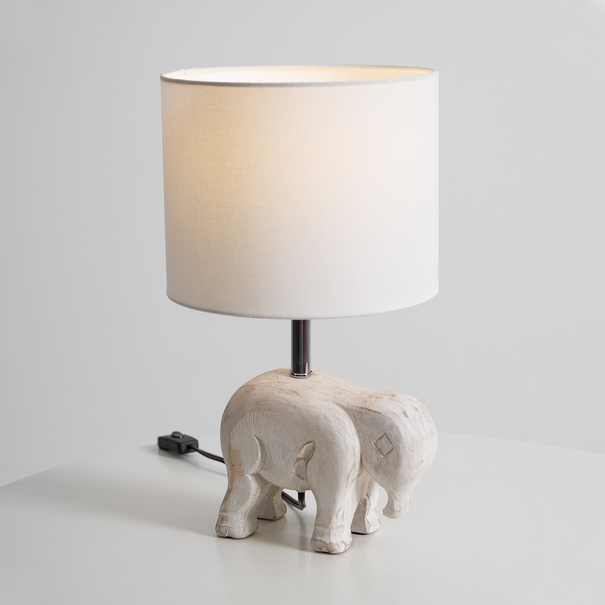 Carved Wood Animal Table Lamp T1745