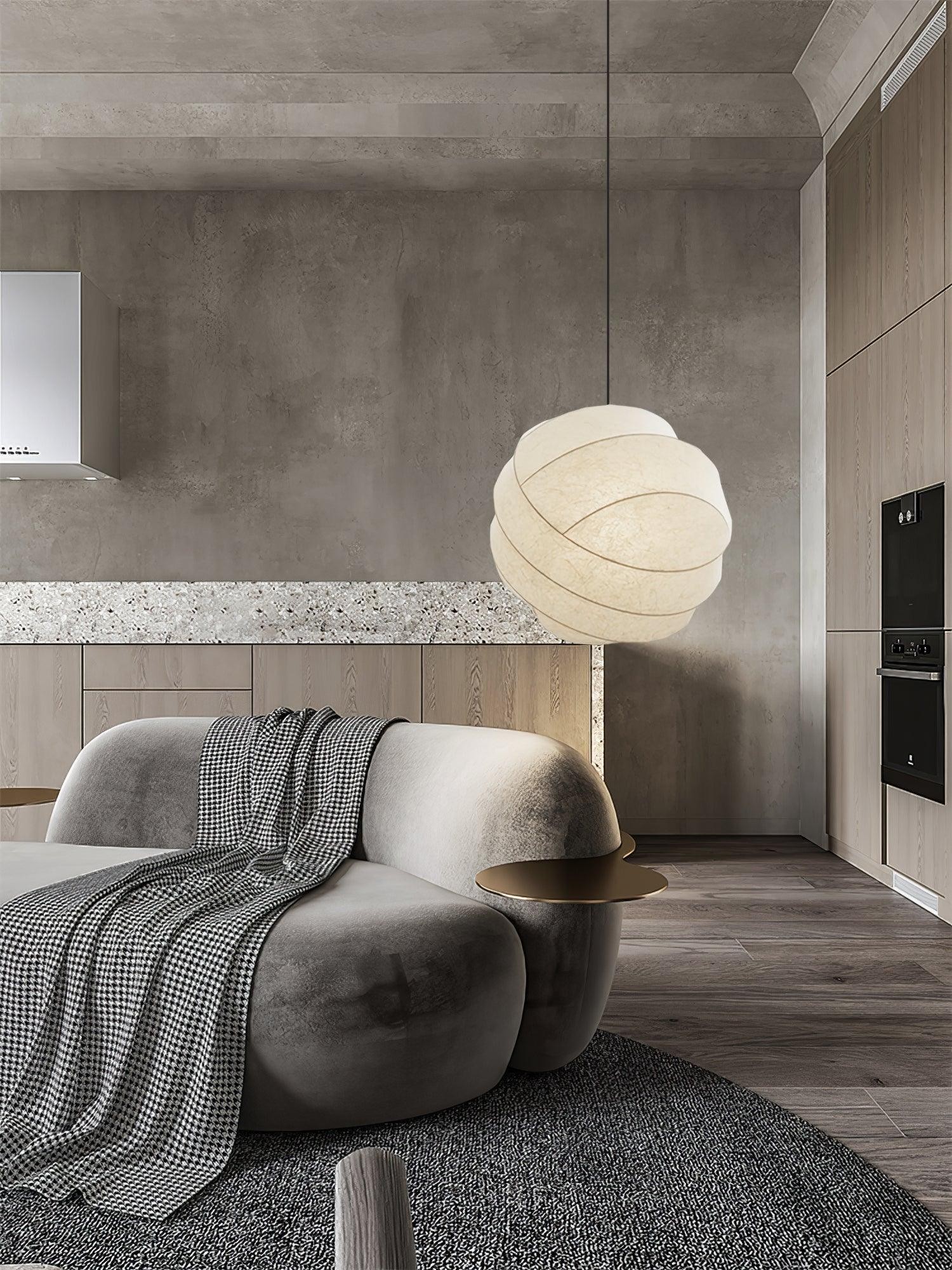 Wabi-Sabi Style Fiber Cocoon Pendant Lamp M400