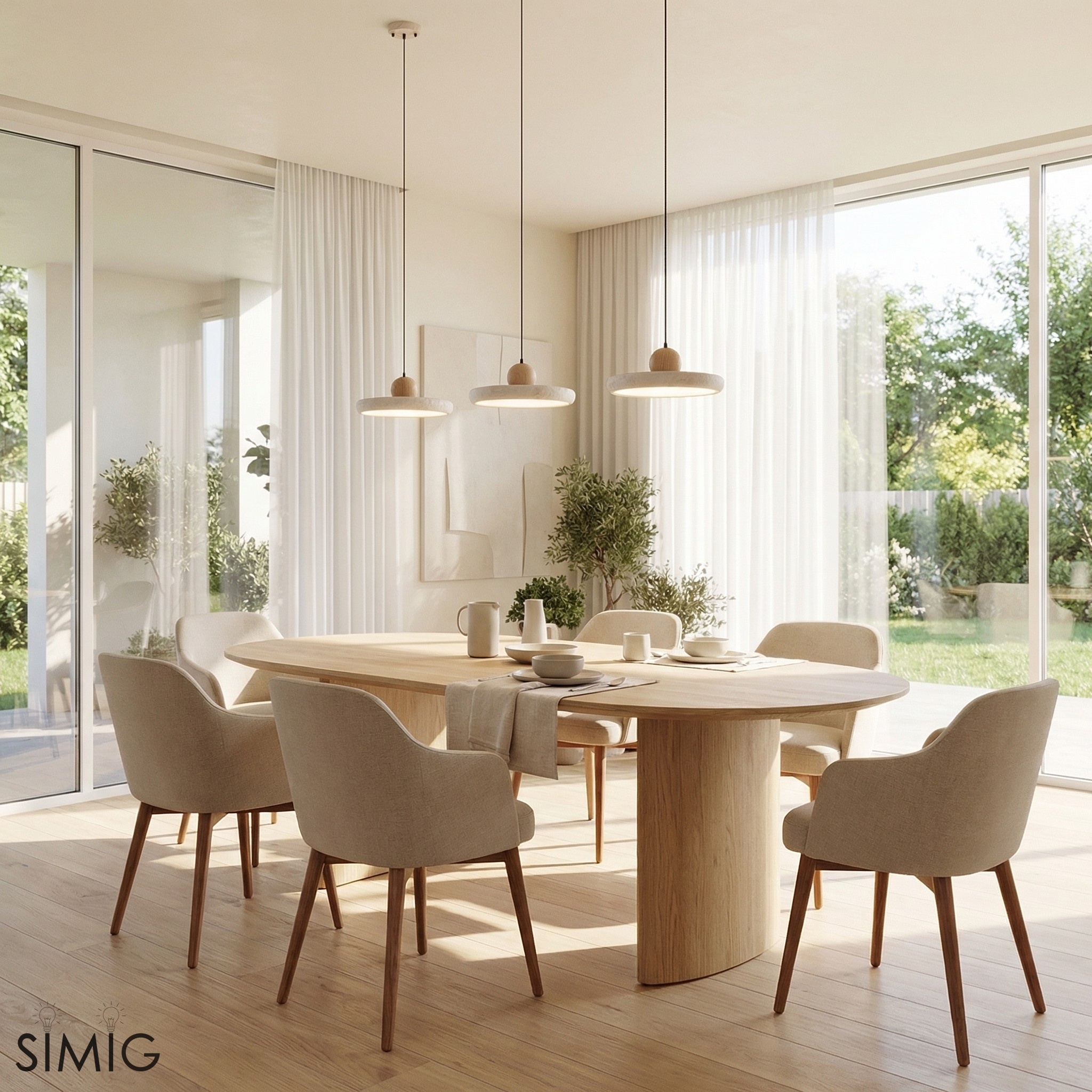Natural Stone Disc Pendant Light  -  Wooden for Island Ambient Lighting M139