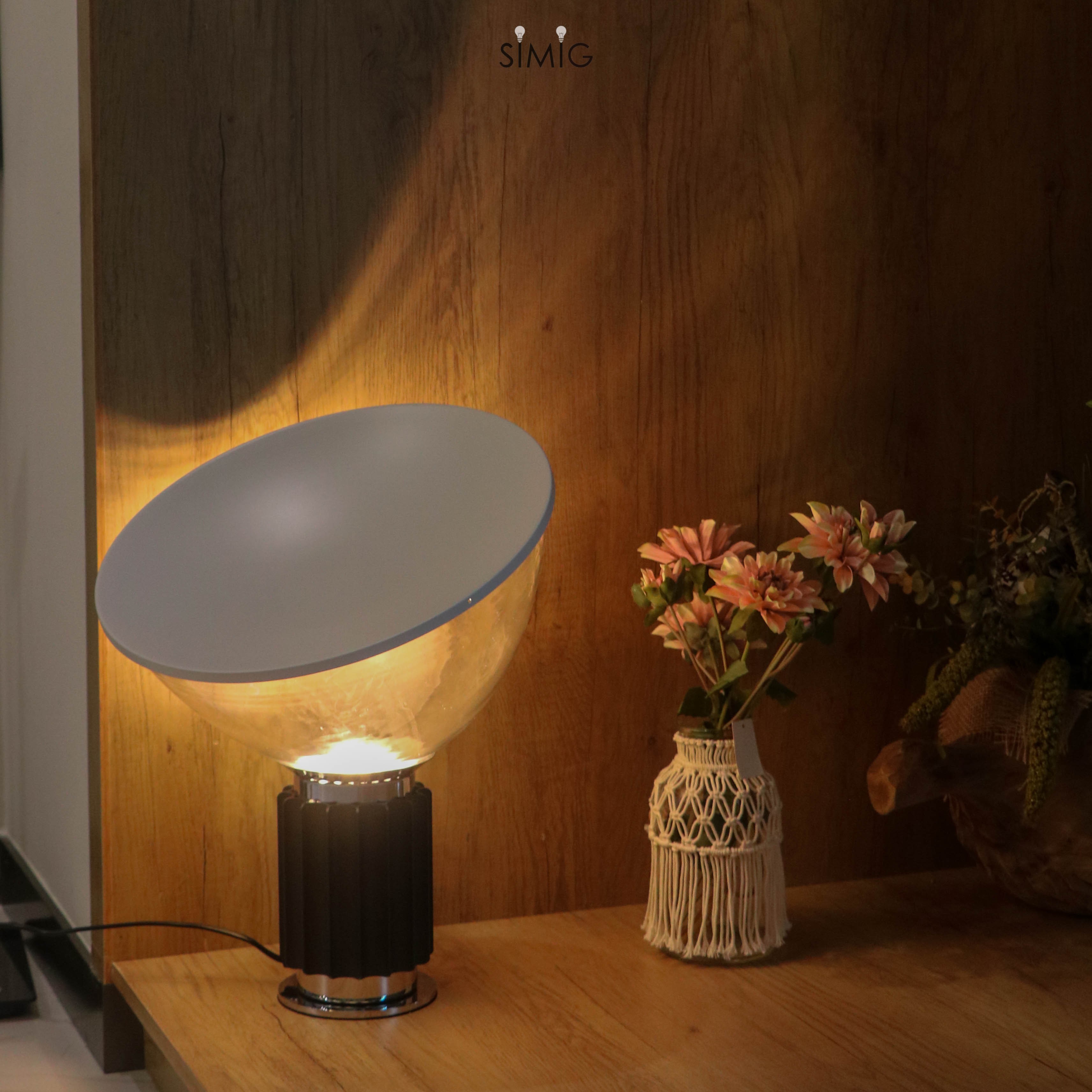Bowlum Table Lamp - Designer Glass Table Lamp for Bedroom