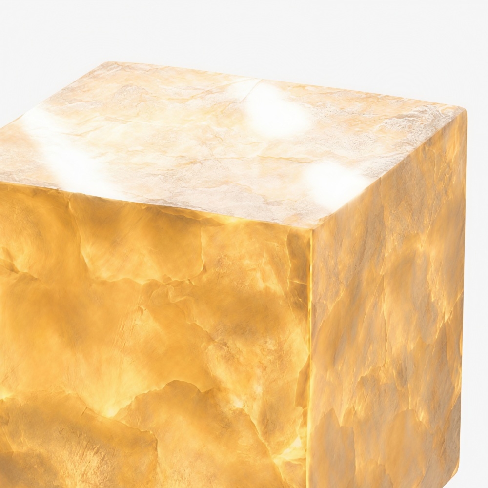 Beamira Mica and Shell Table Lamp - Modern Square Shade Accent Light for Bedroom T2196