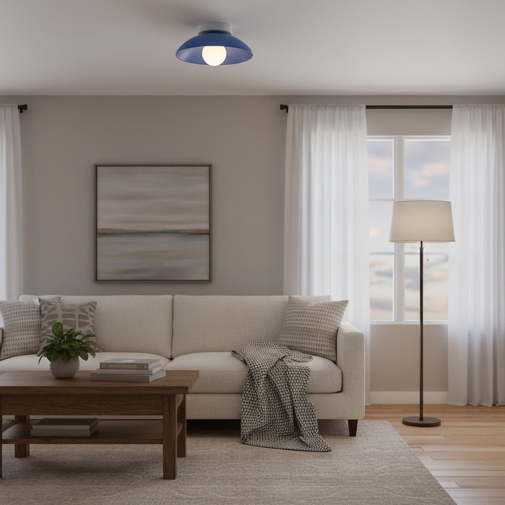 Ovalune Textured Flush Mount Ceiling Light – Modern Living Room T527
