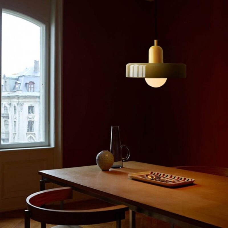 Morandi Glass Disc Orb Pendant Lamp S09