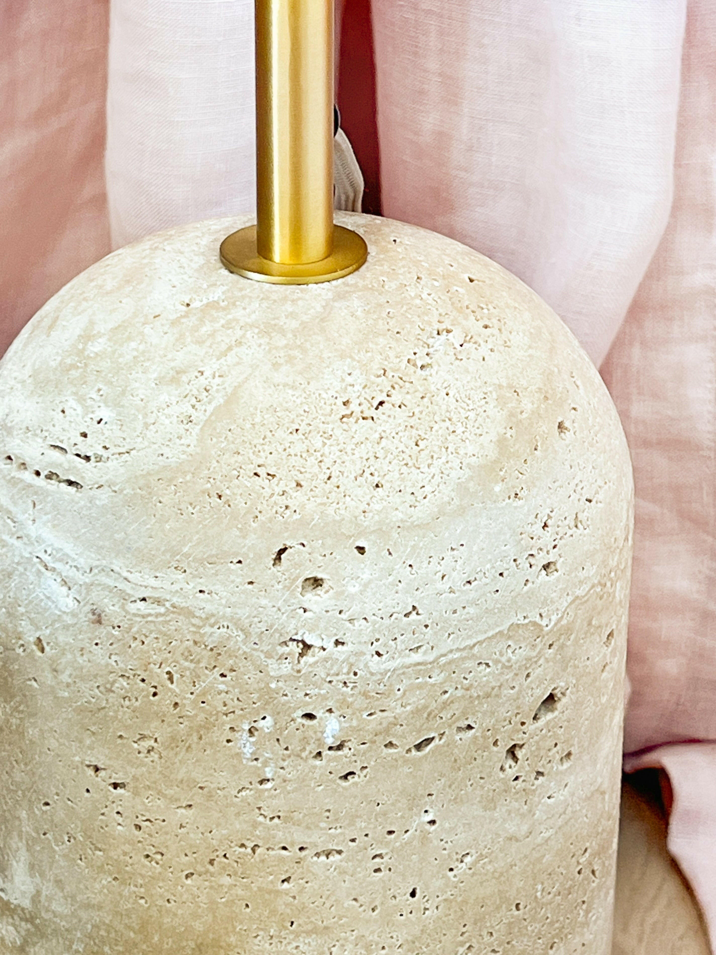 Modern Minimalist Travertine Base Glass Orb Floor Lamp G61