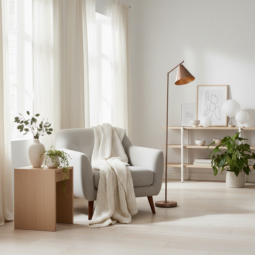Oricone Modern Floor Task Lamp with Adjustable Arm - Cape Style Reading Light T998