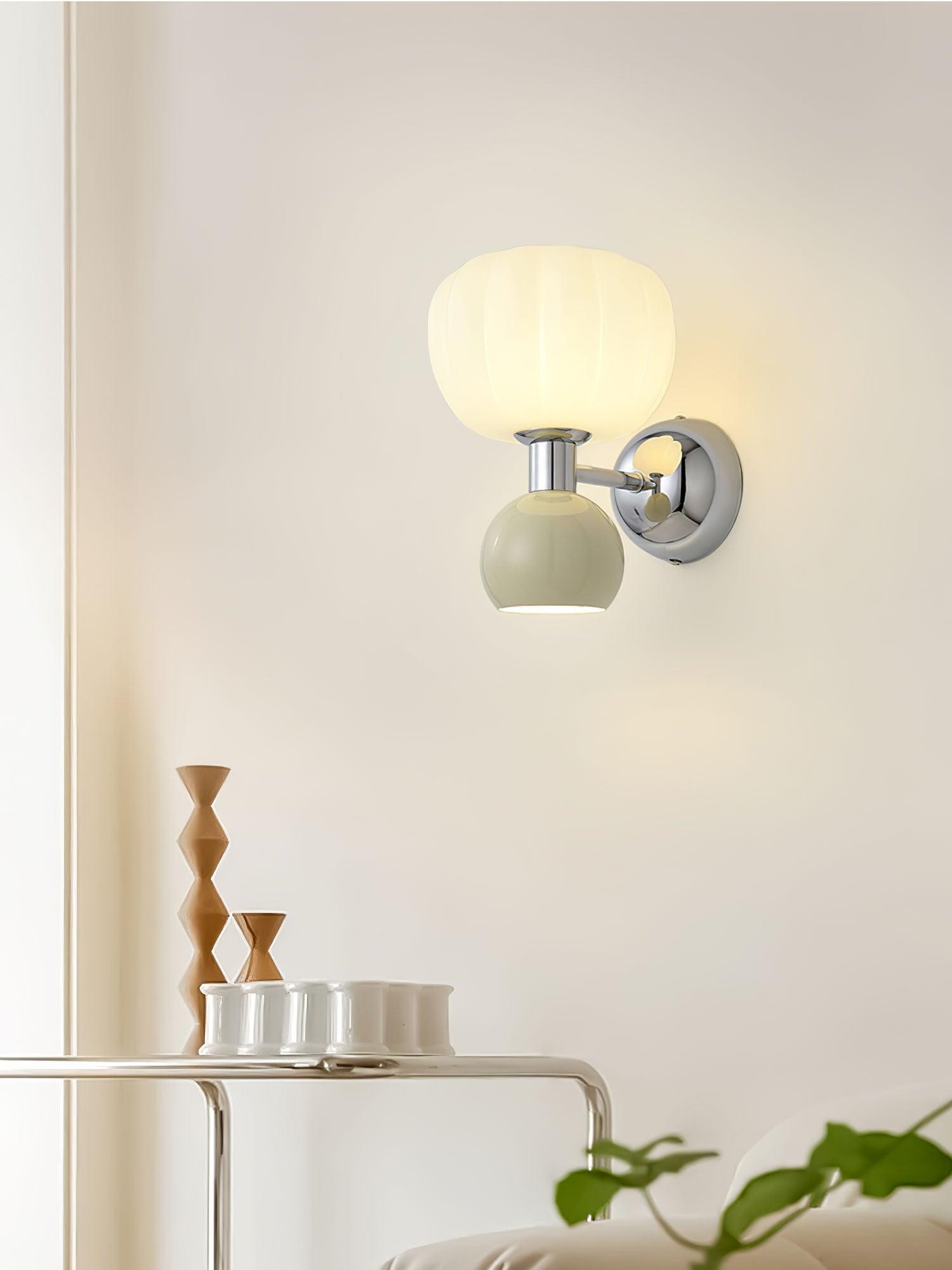 Cream Style Bedroom Bedside Pumpkin Wall Sconce M437