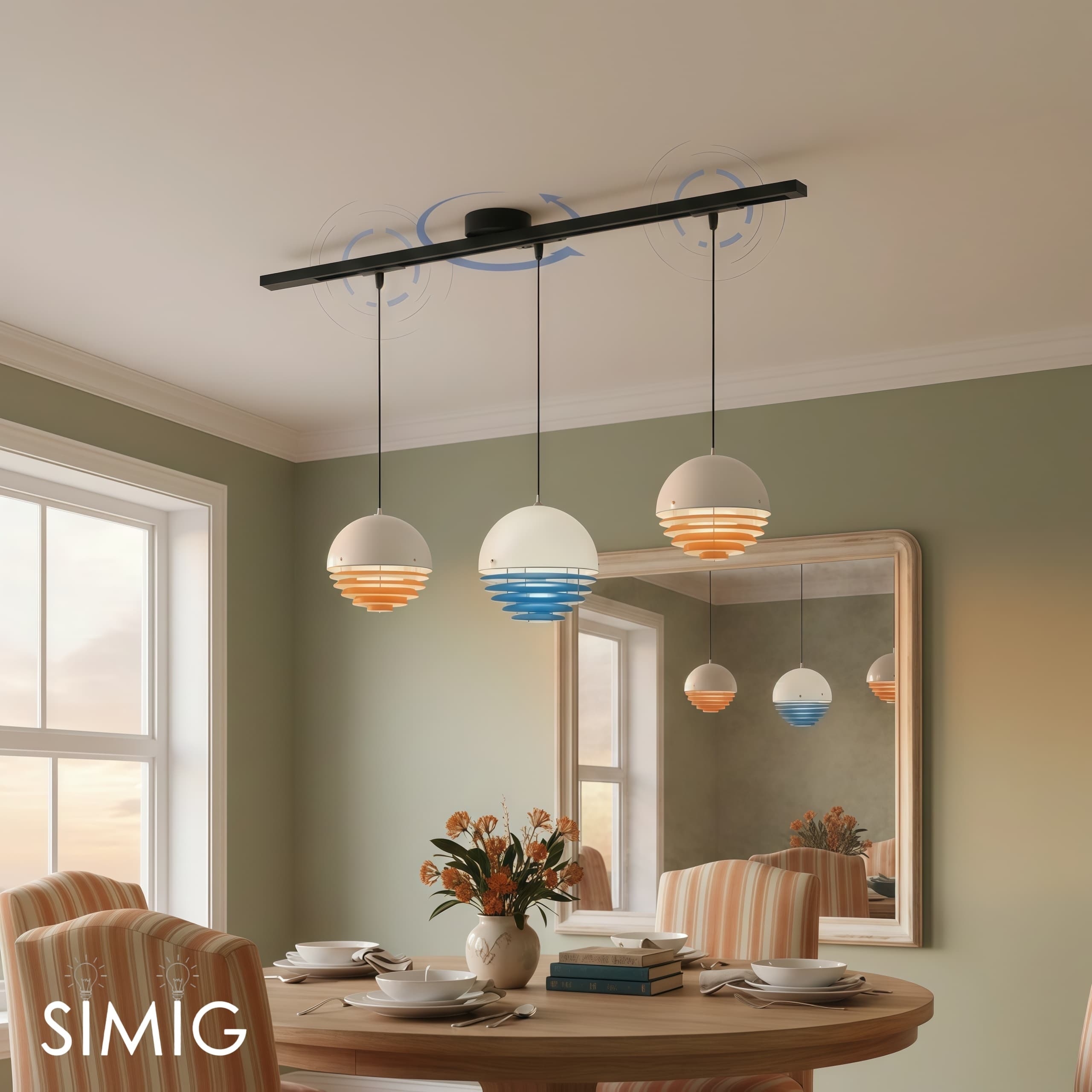 Axitra Rotatable Pendant Light Ceiling Rail – Sleek Adjustable Track for Pendant Lights Contemporary N21