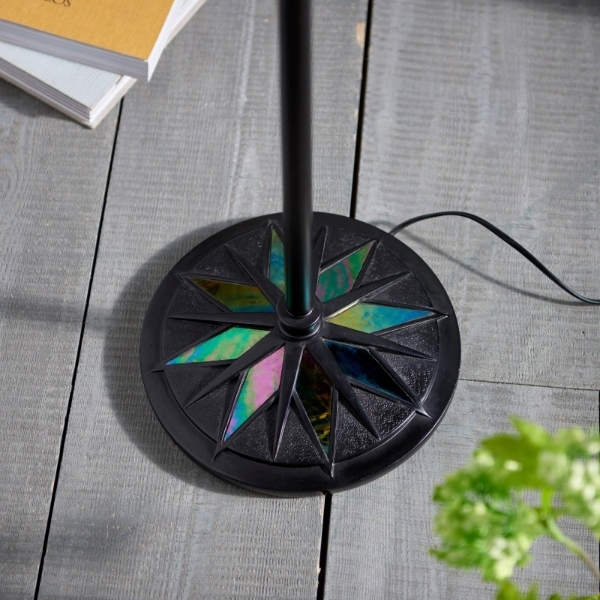 TF Dark Star Tiffany Task Floor Lamp - Art Deco Stained-Glass Floor Light for Living Room T1048