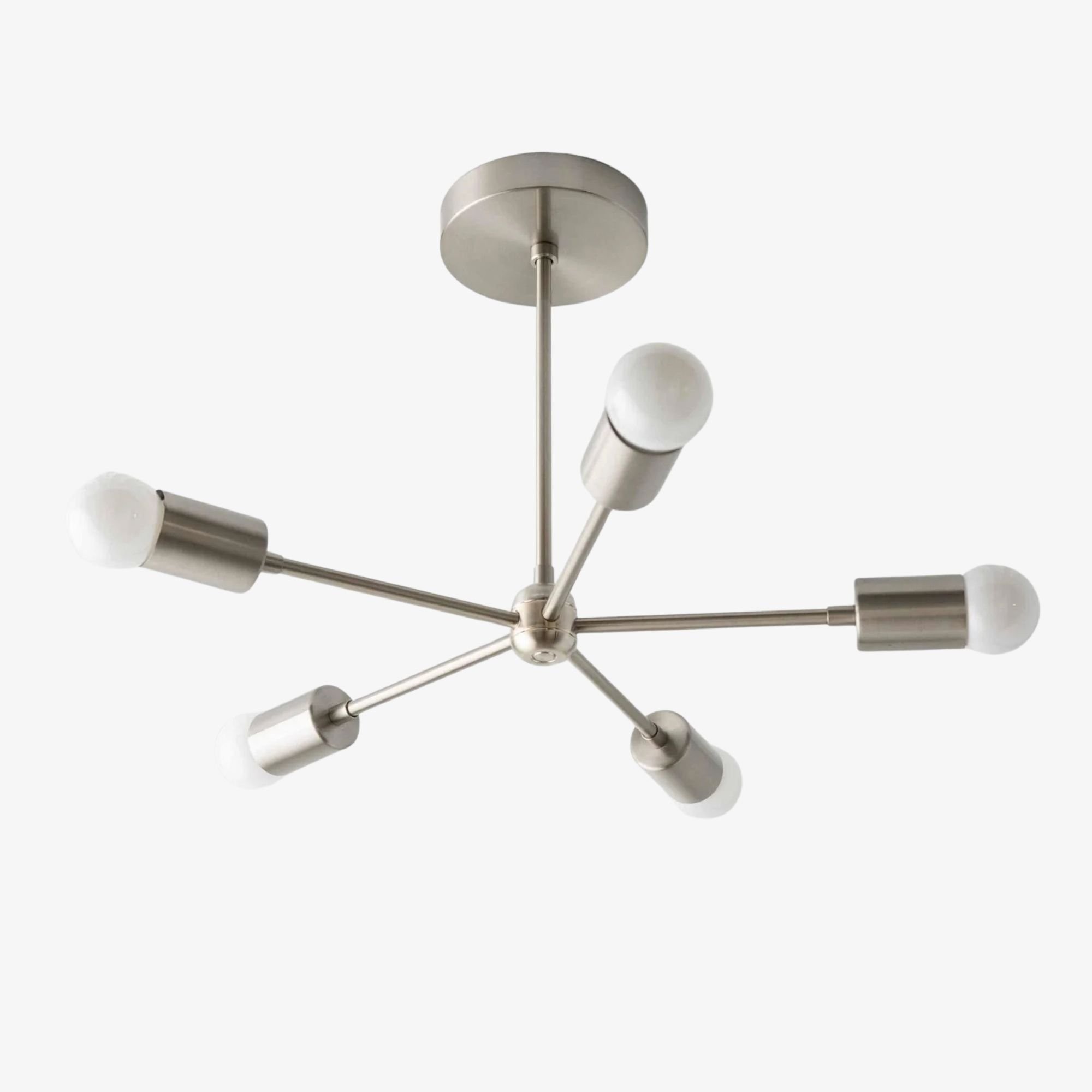 Mobilux Line Mid Century Gold Sputnik Chandelier - Geometric Brass Fixture T325
