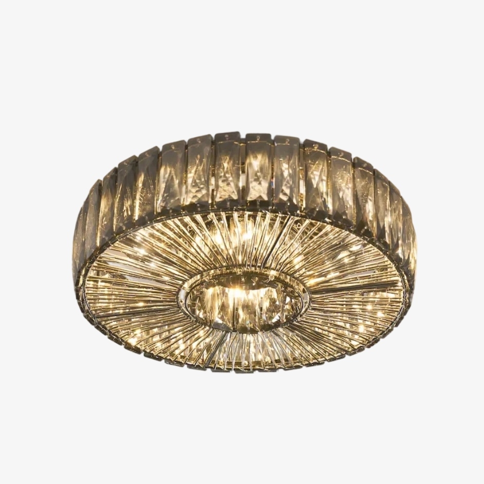 Clereon Elegant Round Flush Mount Ceiling Light – Modern Glass Design for Living Room T1096