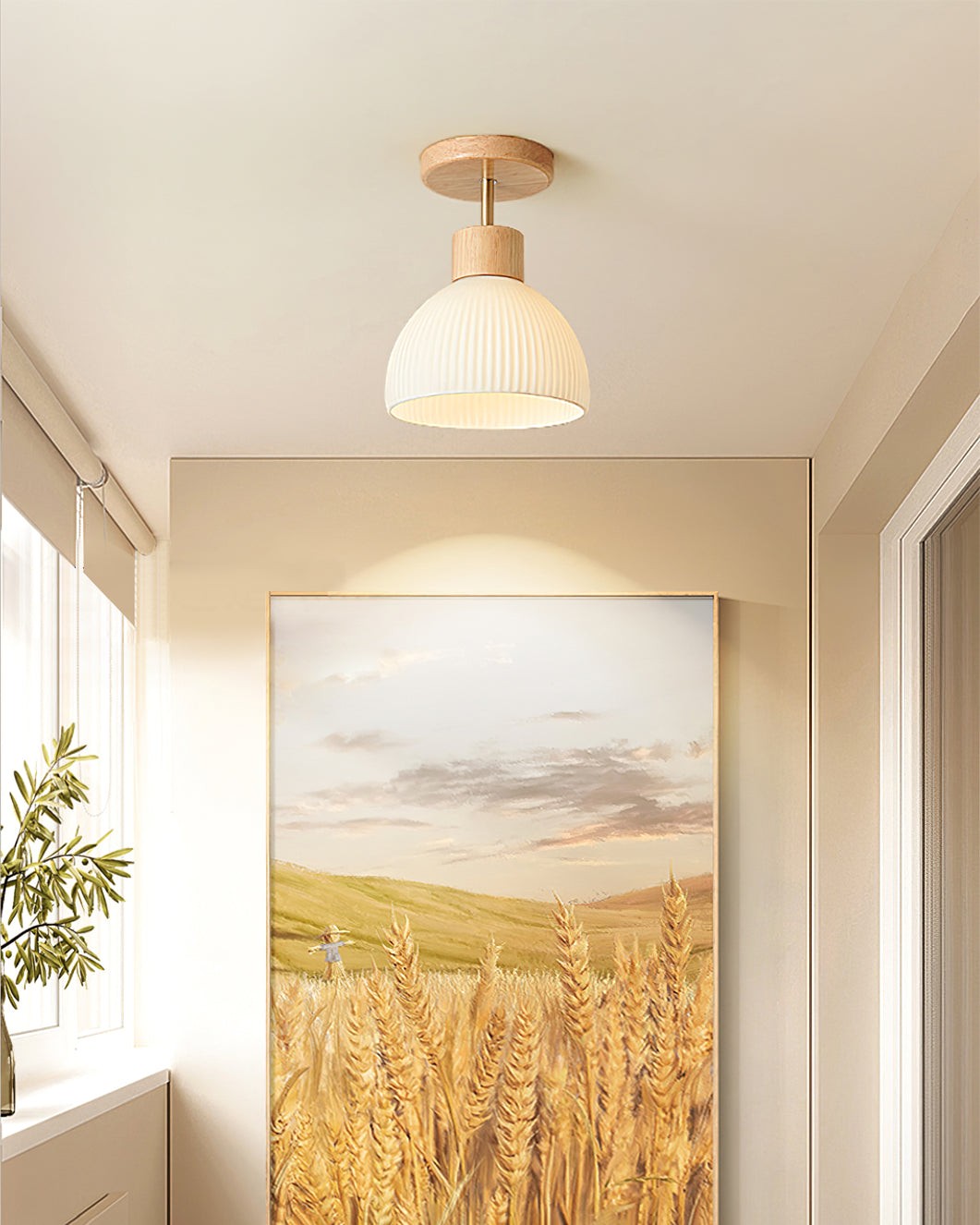 Nordic Wood Style LED Ceiling Lamp M76