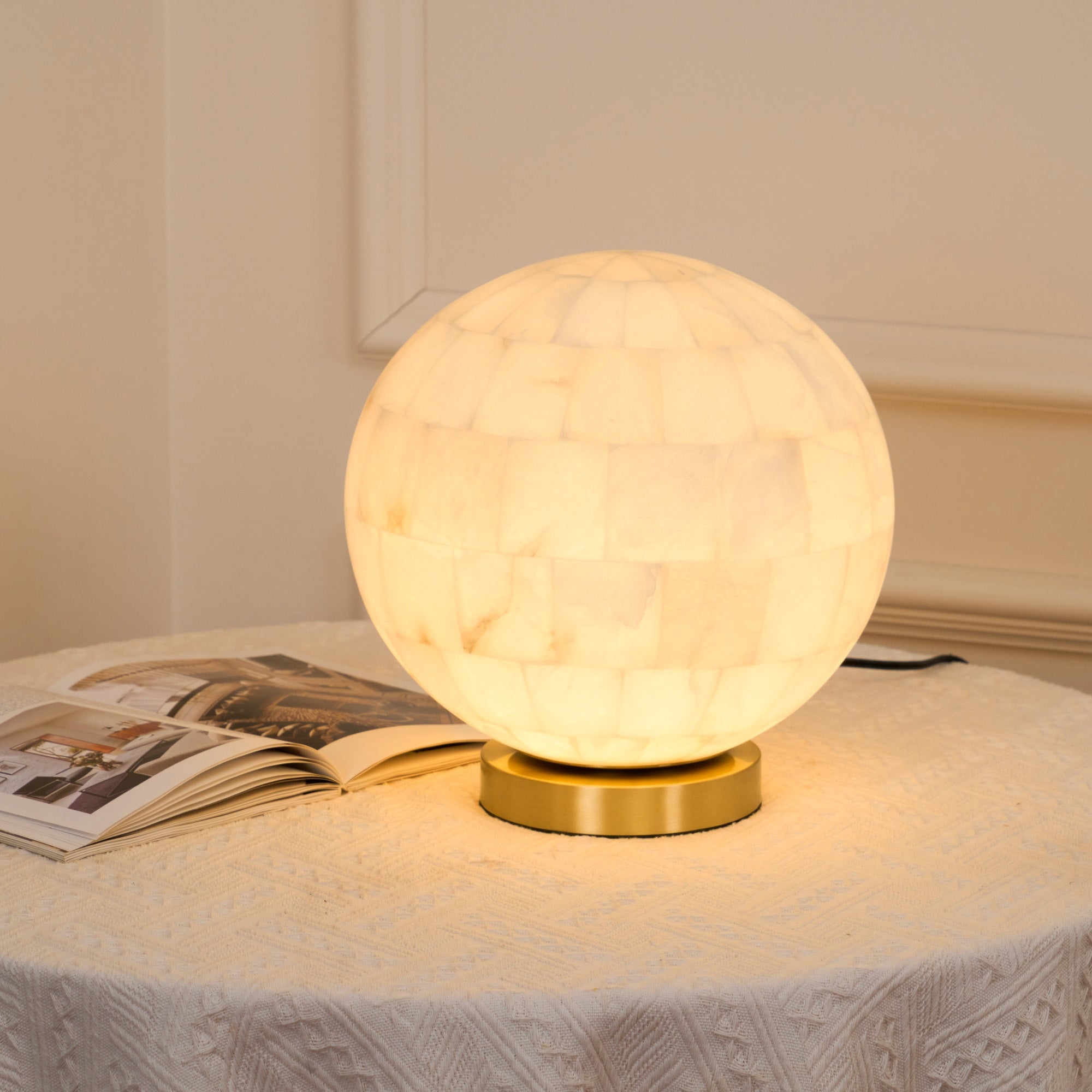 Alabaster Ball Table Lamp T1657