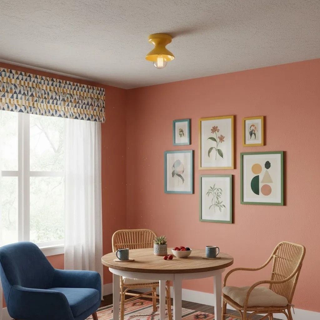 Dravin Colorful Ceramic Ceiling Light - Modern Flush Mount for Living Room T1194
