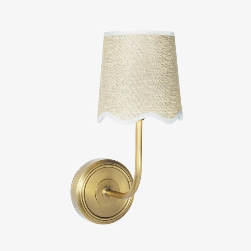Glissum Curved Arm Fabric Wall Lamp - Modern Style for Entryway T524