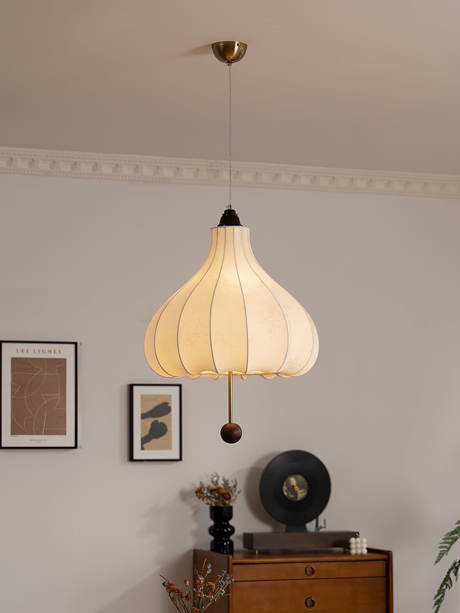 Retro Chestnut Fabric Pendant Light M465
