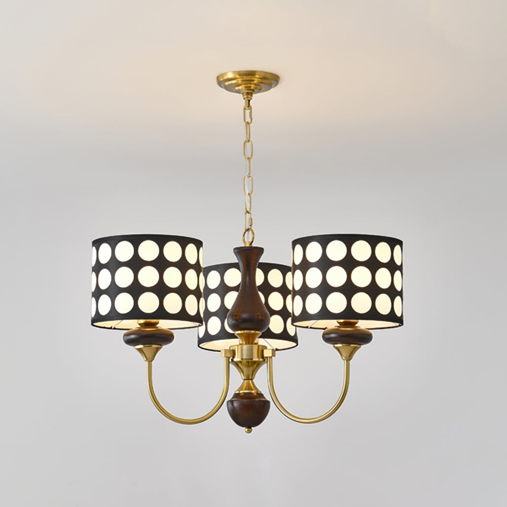 Geometry Black Polka Dots Fabric Chandelier S364