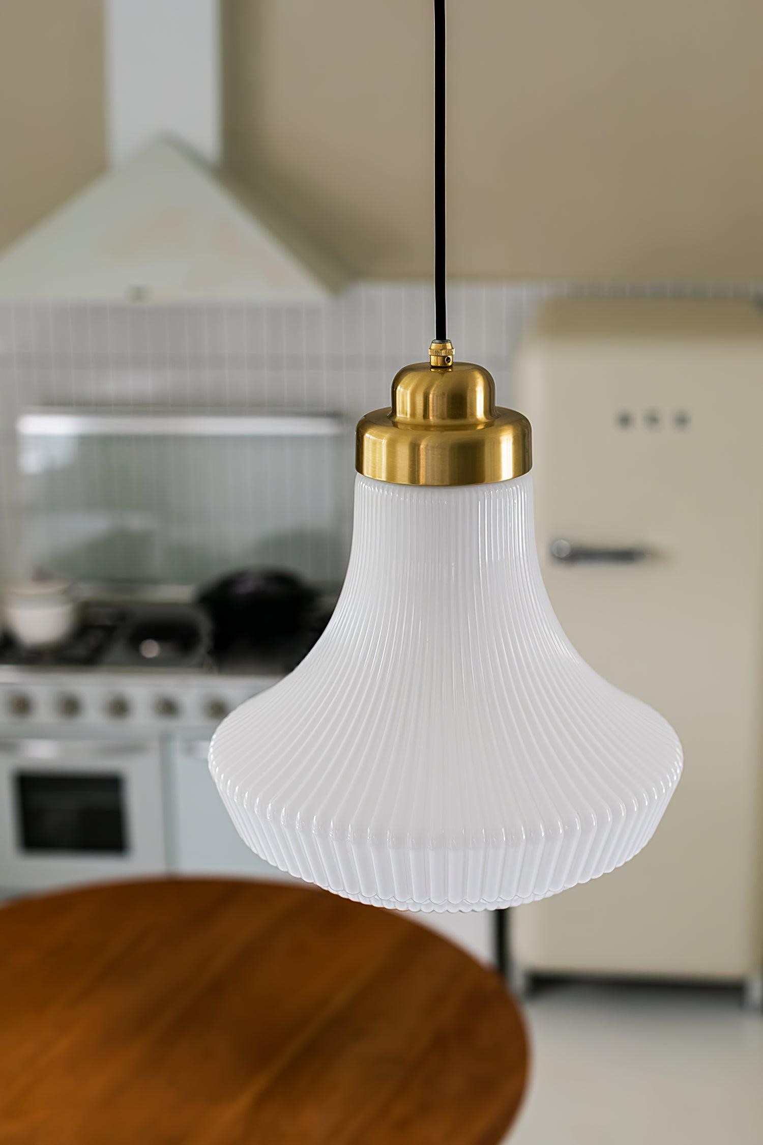 Classical Brass Alabaster Glass Pendant Lamp M318