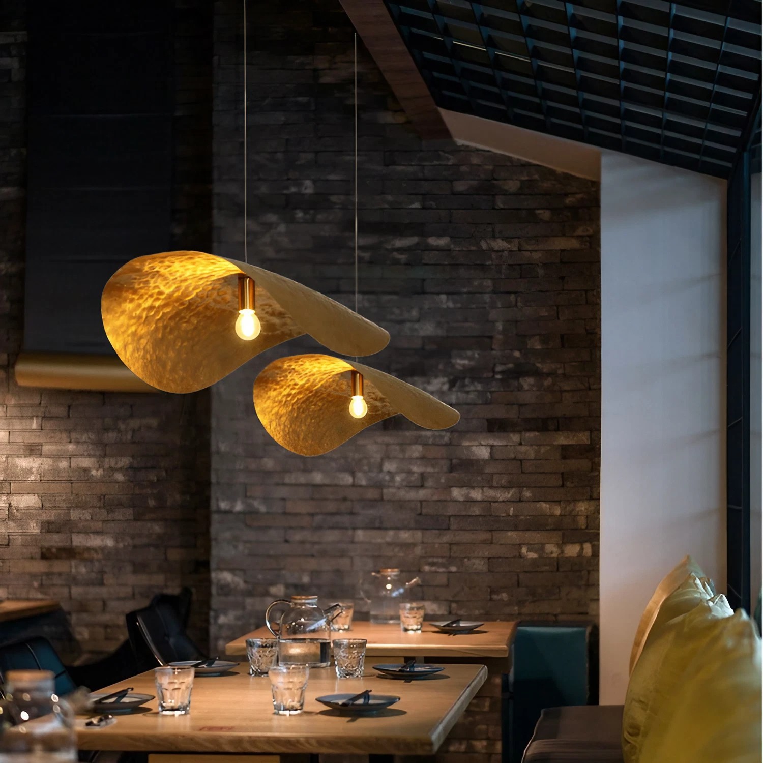 Vintage Lotus Leaf Pendant Light For Living Room S64