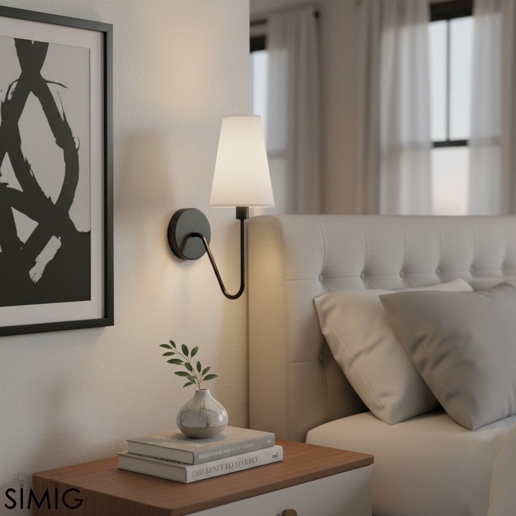 Arcuma Fabric Wall Sconce – Stylish Shade for Bedroom Lighting T500
