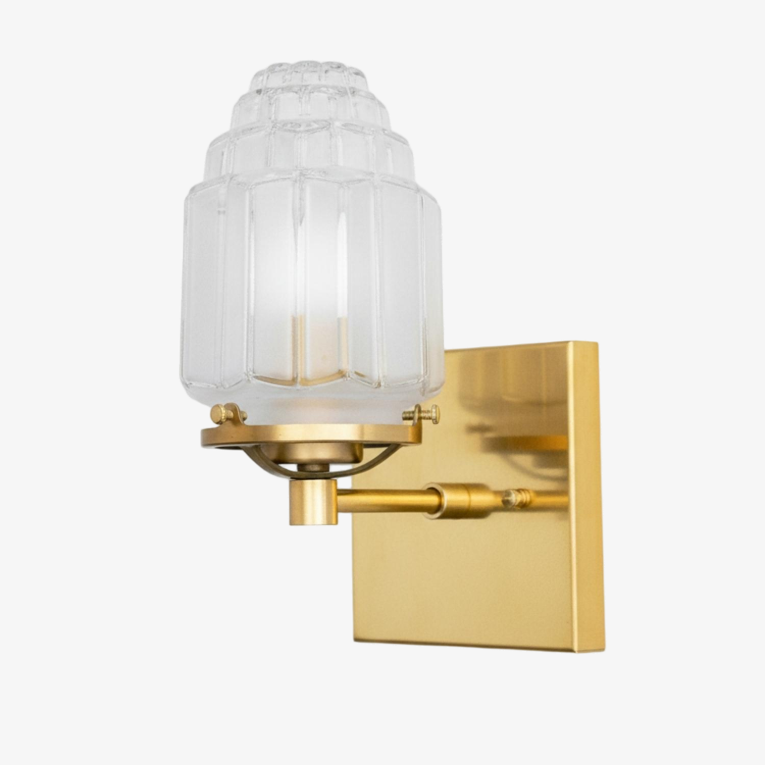 Tierlux Glass Art Deco Wall Sconce - Glass Frosted Globes with Skyscraper Globe T294
