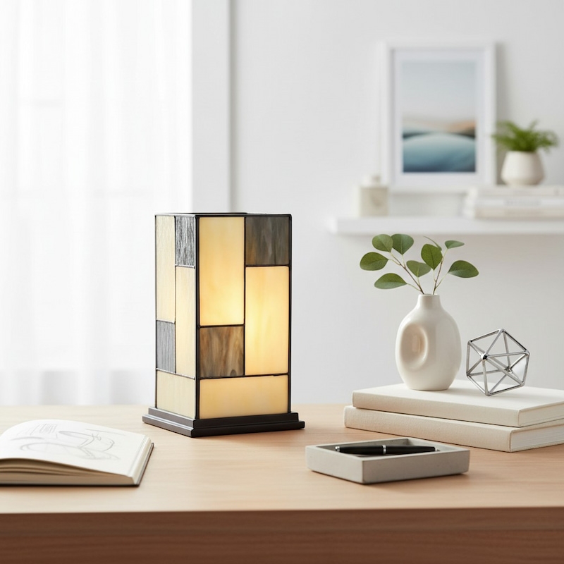 TF Manchester Square Table Lamp - Classic Glass for Living Room and Bedroom T1019