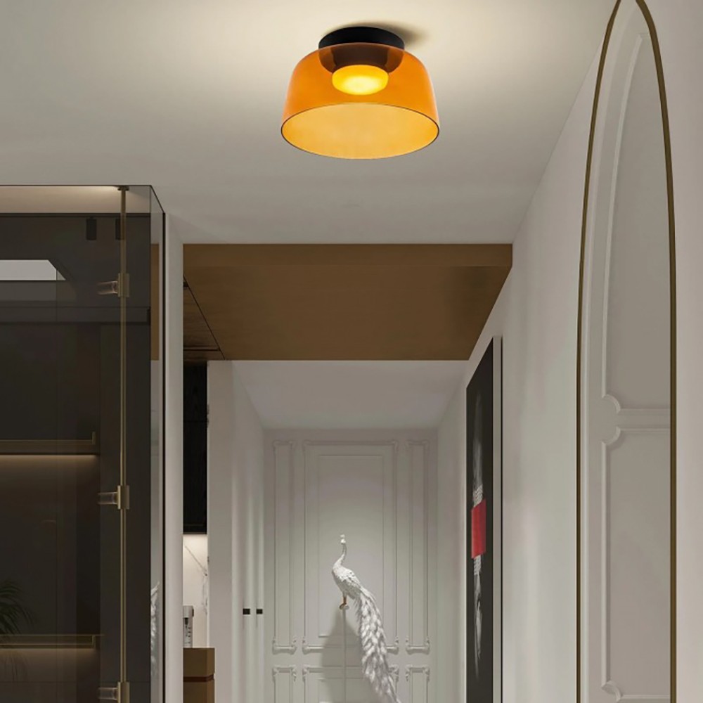 Nordic Morandi Glass Bowl Shaped Ceiling Lamp S184