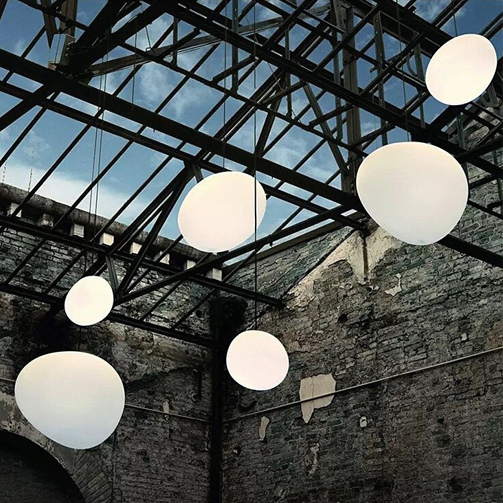 Pebble Orb Deco Milk Glass Pendant Light S161