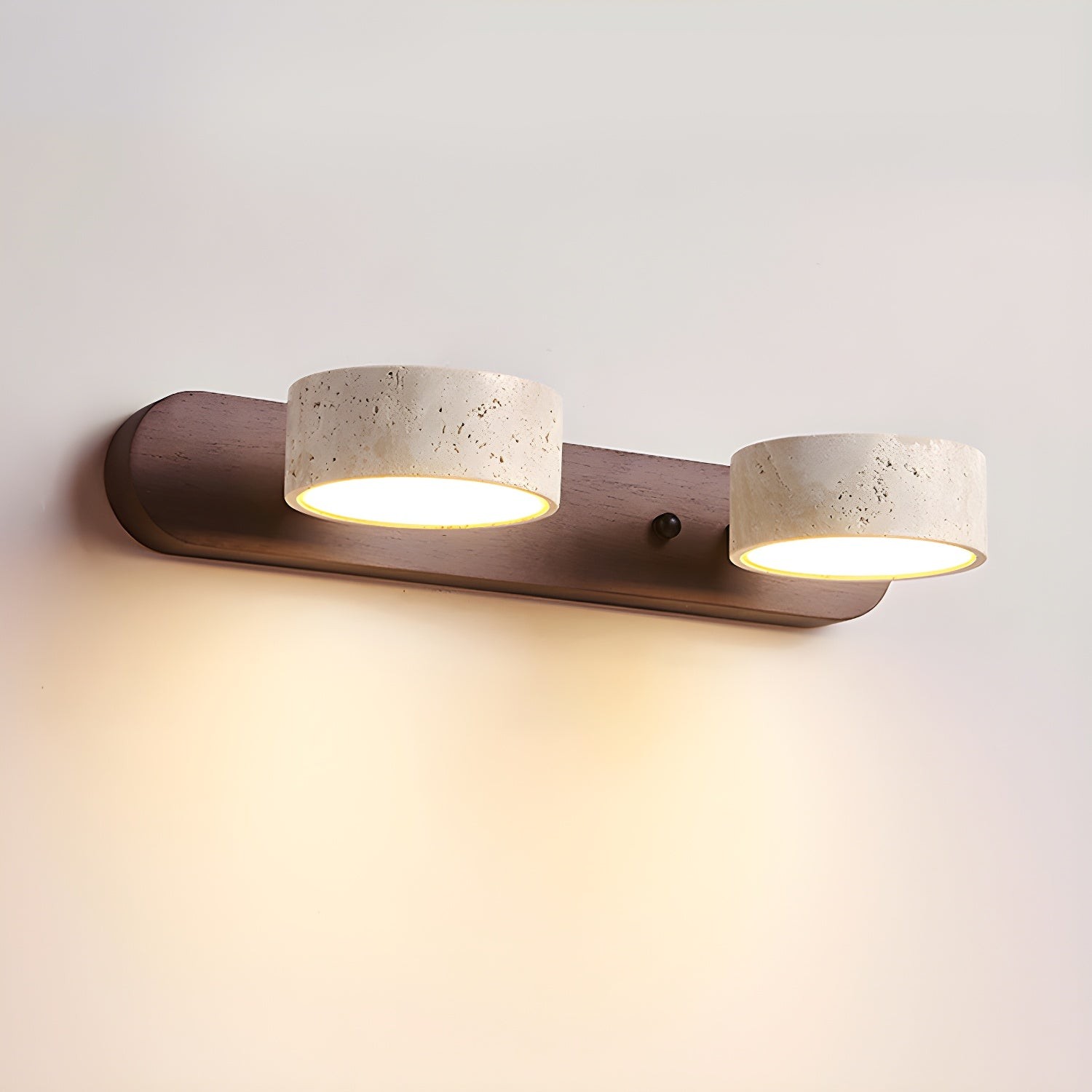 Travertine Walnut Multi Light Sconce - Bedroom Wall Lamp G115