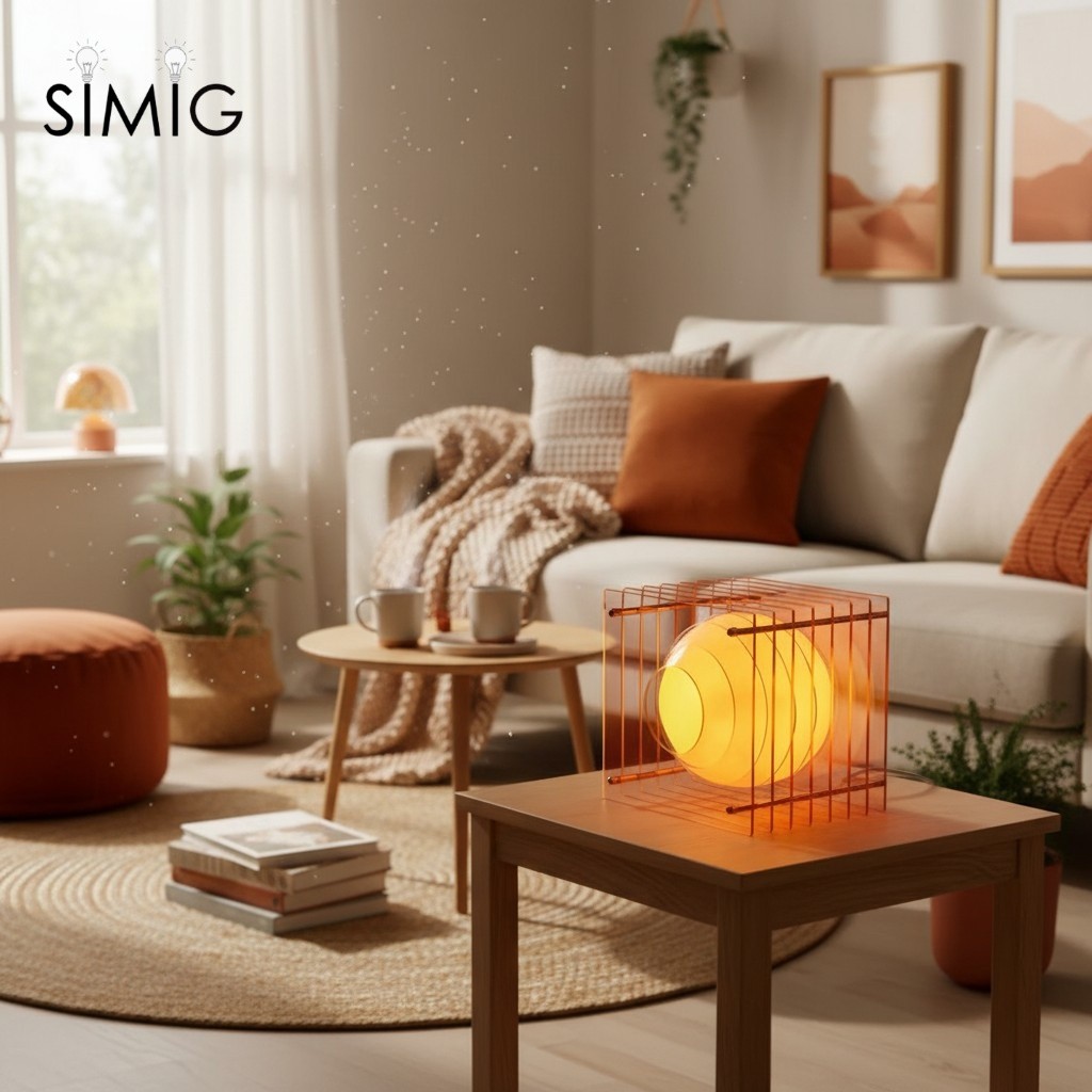 Geometric Moon Cube Lamp – Atmospheric luminous sphere S252