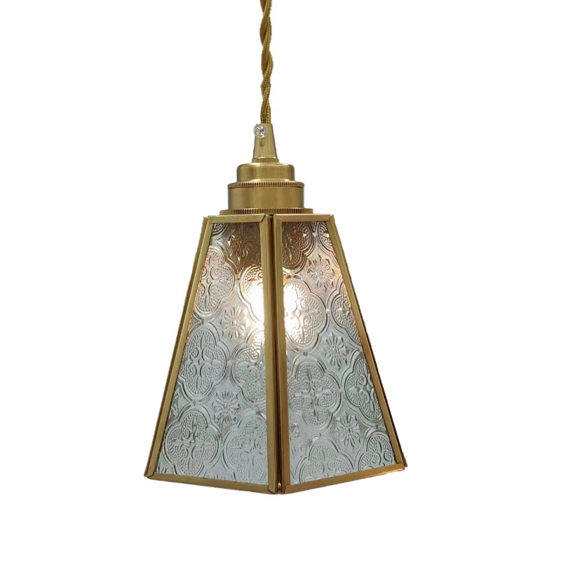Japanese Vintage Begonia Glass Pendant Light