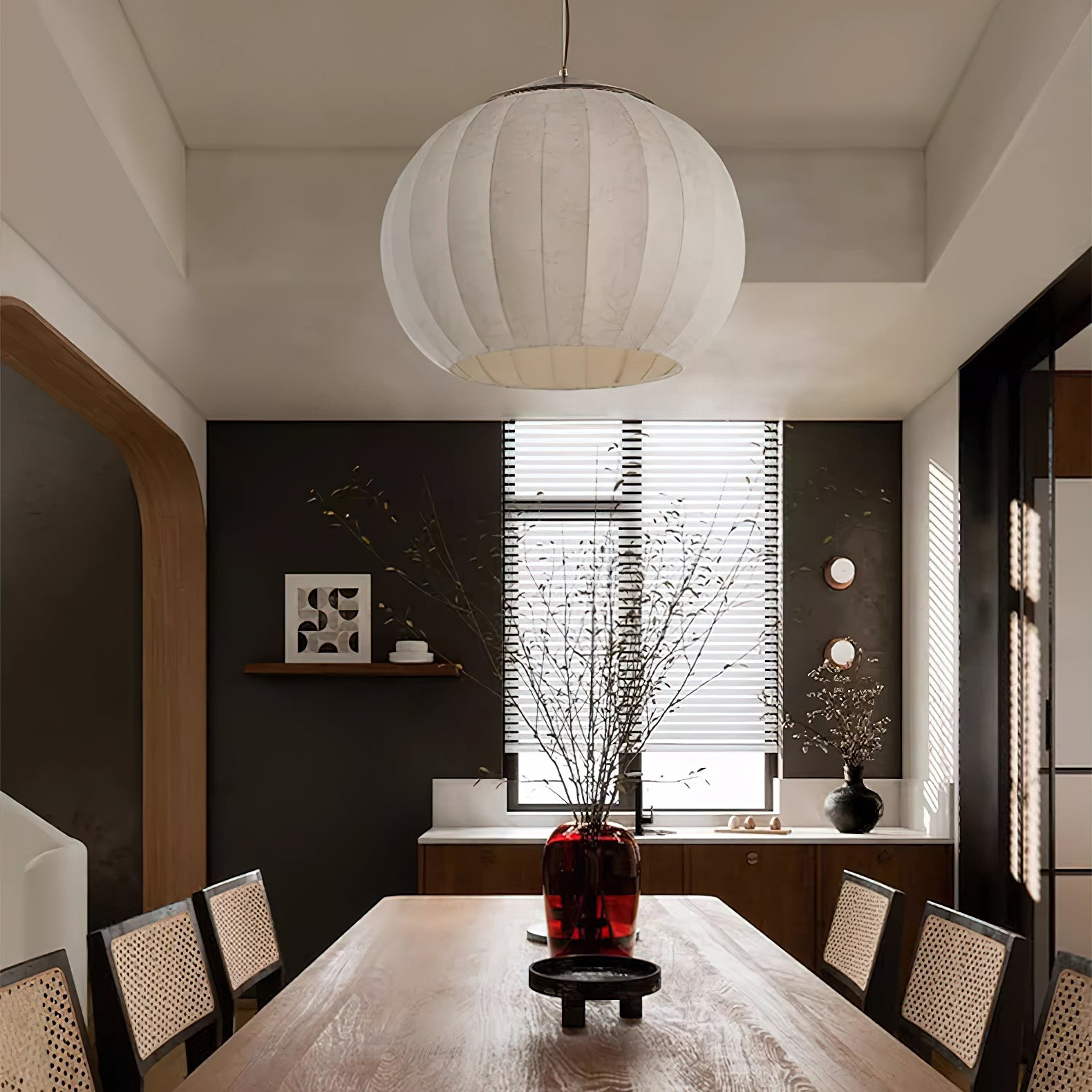 Japanese Style Fabric Lantern Pendant Lamp M547