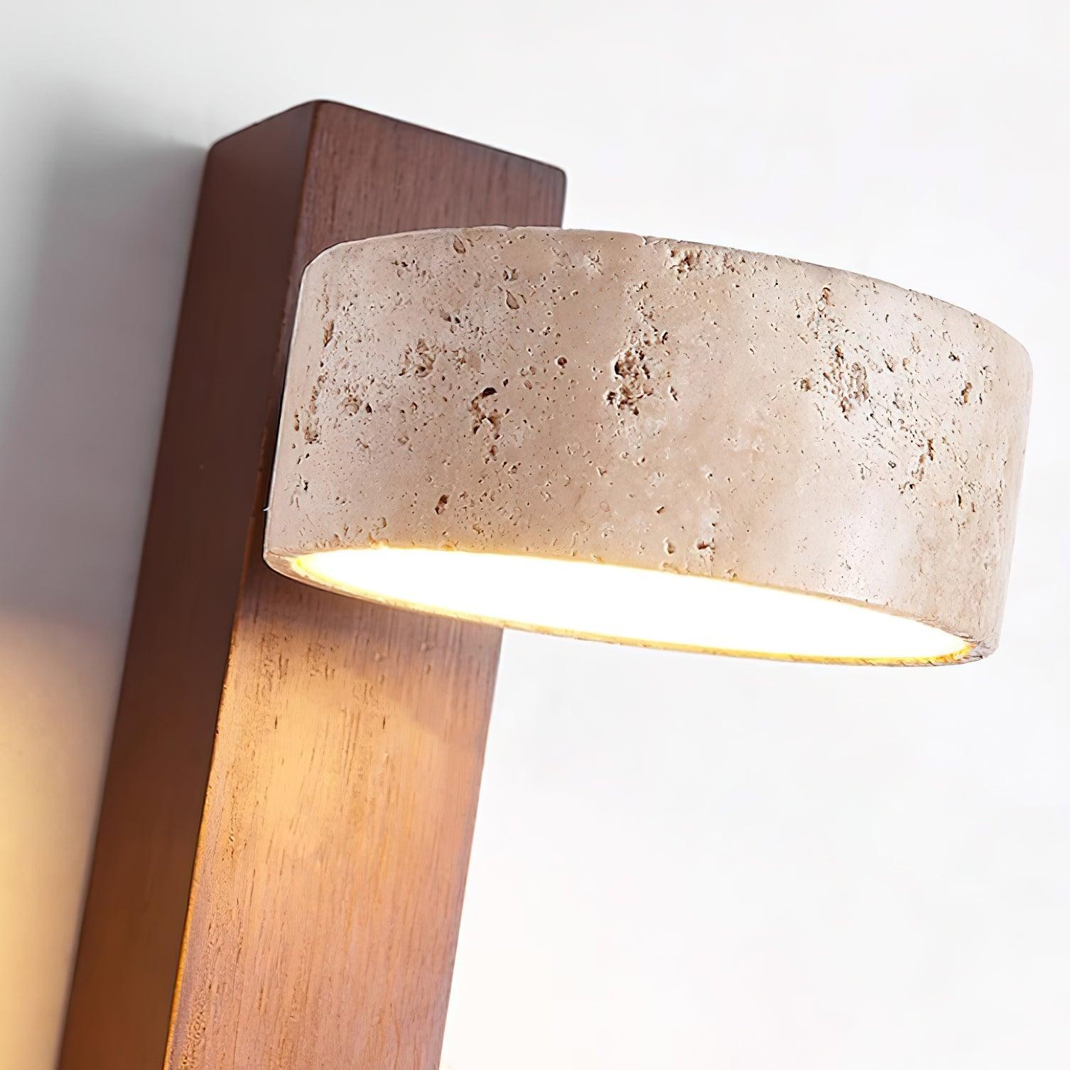 Travertine Cylinder Shade Lamp - Vintage Wall Sconce for Hallway M13