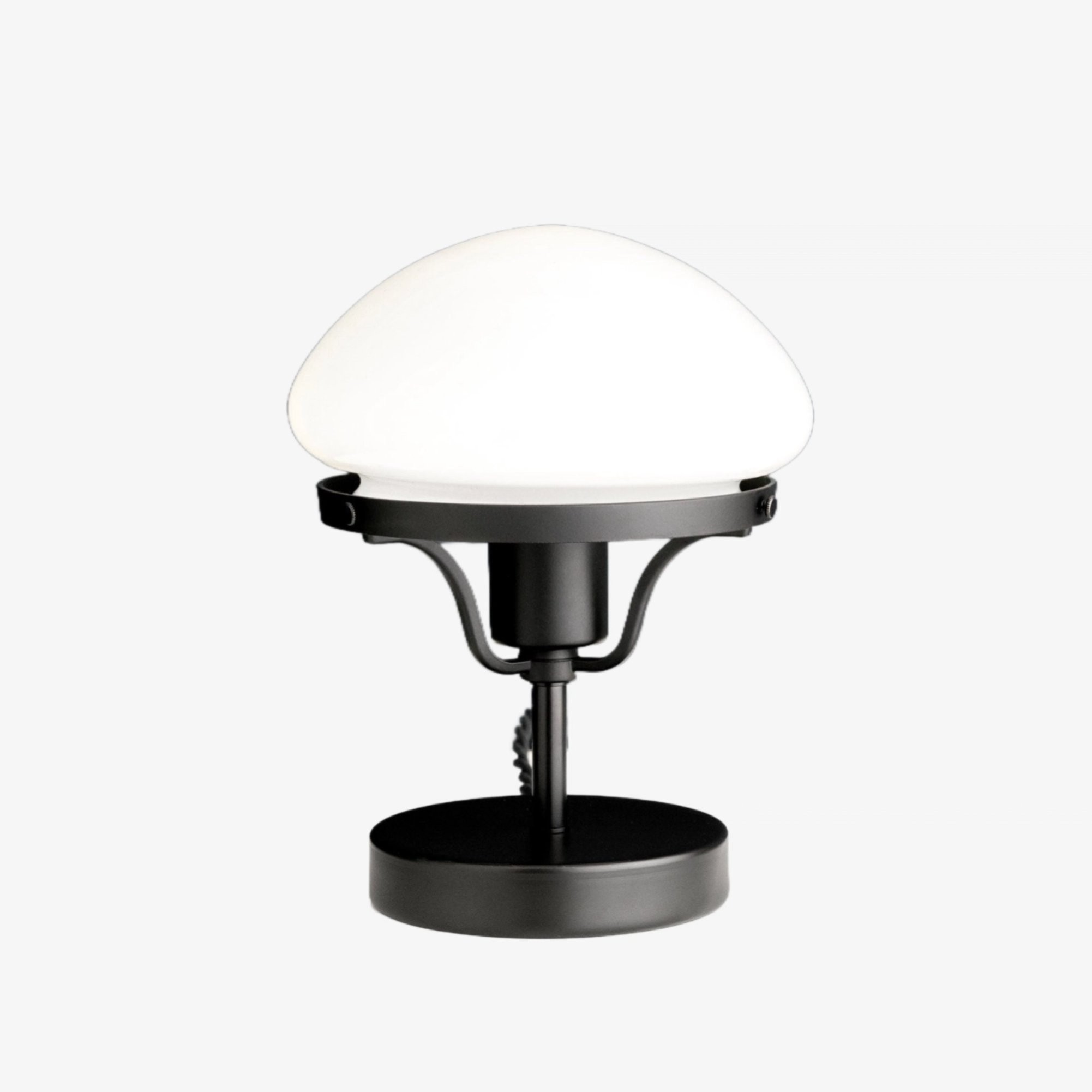 Ornato Luxe Modern Brass or Black Table Lamp - Eggshell Frosted Glass Fixture T358