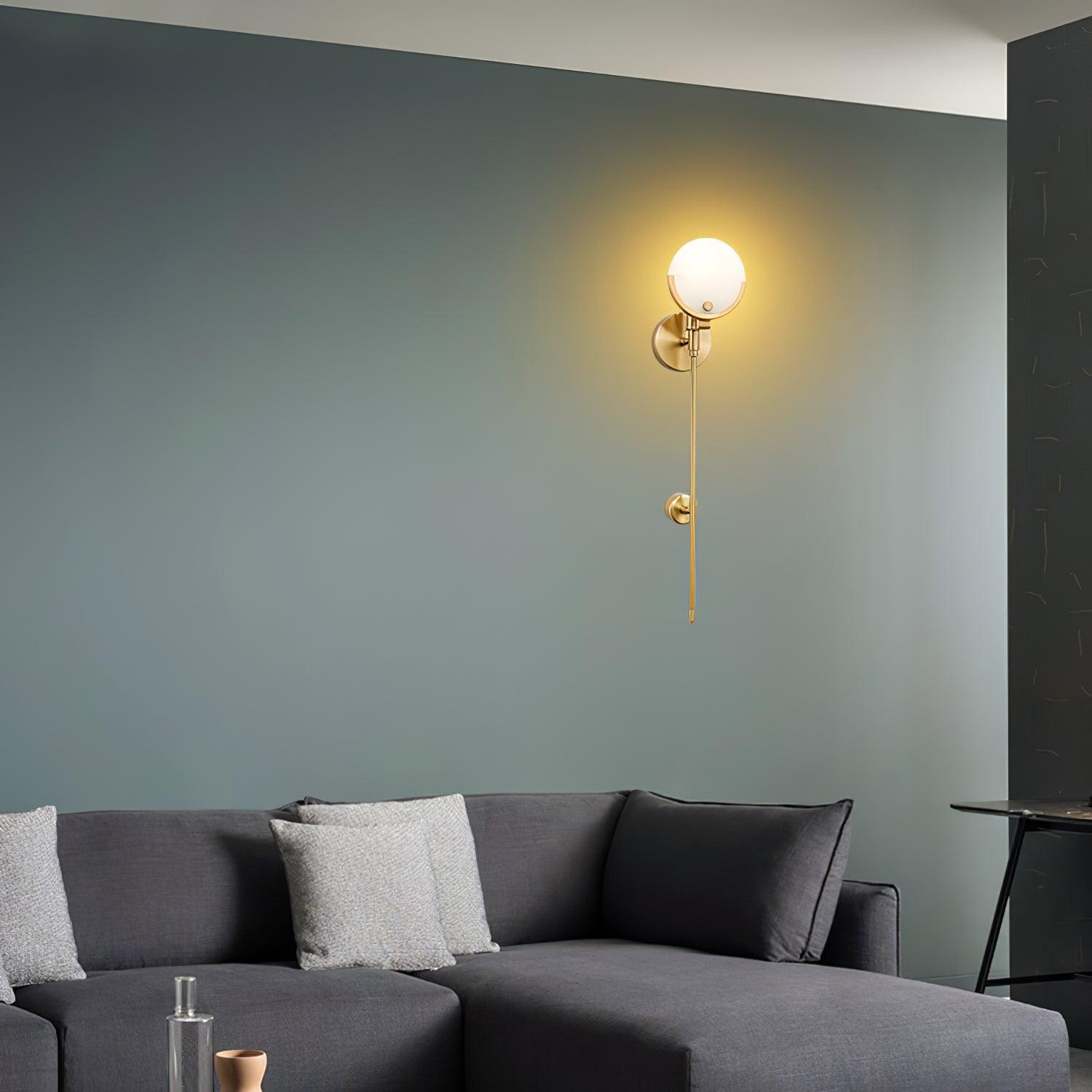 Ava Brass Alabaster Wall Lamp T1612
