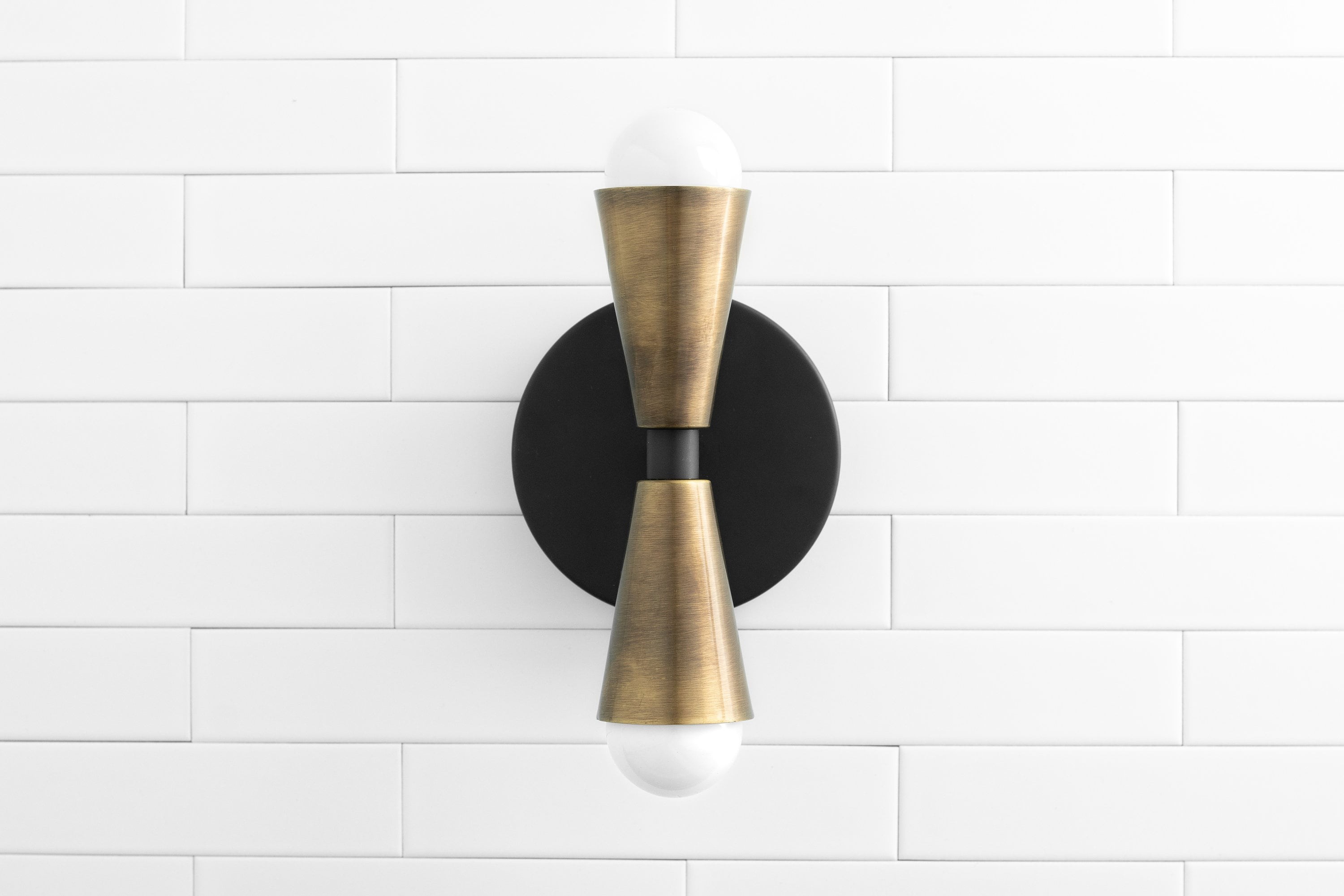 Pyralis  Cone Shade  Double Wall Light - Contemporary Living Room Glow T334