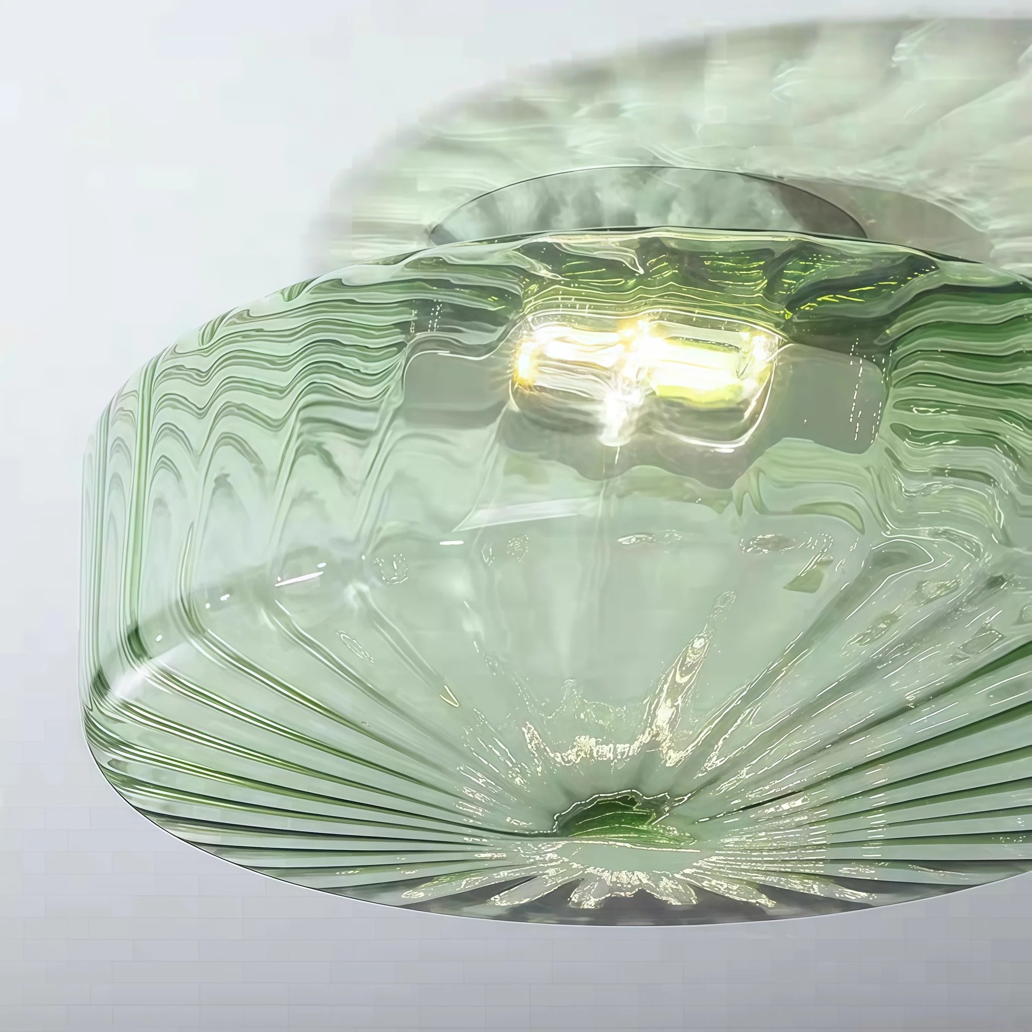 Ripplara Water Ripple Glass Lamp - Vintage Flush Mount Design T578