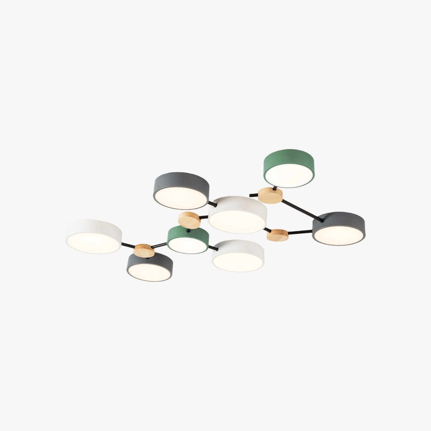 Modern LED Ceiling Lamp - Stylish Wood Disc with Branch Design for Bedroom S379